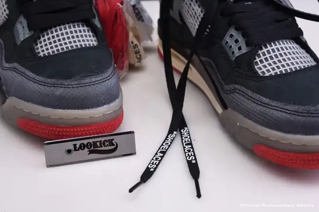 Official Maikesneakers Jordan CV9388-001 4 Retro Air Bred Off x White 0514